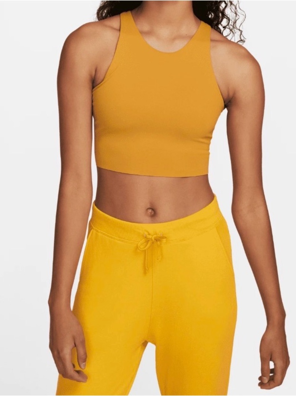 NWOT NIKE Women’s Mustard Tank Crop Top 80%Nylon 20%Spandex - Large